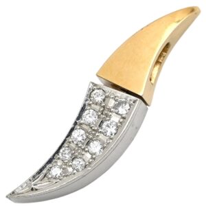 ペンダントトップ ダイヤ ペンダントトップ イエローゴールドXプラチナシルバー ペンダントヘッド 18K 18金 750 【中古】