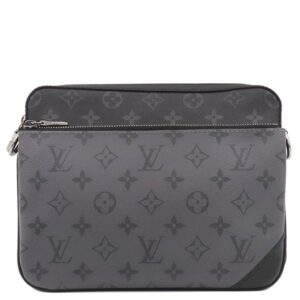 ルイヴィトン LOUIS VUITTON ショルダーバッグ トリオ メッセンジャー レザー モノグラムエクリプス リバース キャンバス モノグラムエクリプス シルバー金具 黒 グレー M69443 RFID 【保存袋】 【中古】