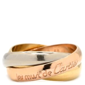 カルティエ Cartier リング 指輪 トリニティクラシック ホワイトゴールド×イエローゴールド×ピンクゴールド #48(JP8) 3連 3カラー 3ゴールド18K 750 7.5号 【箱】 【中古】中古美品