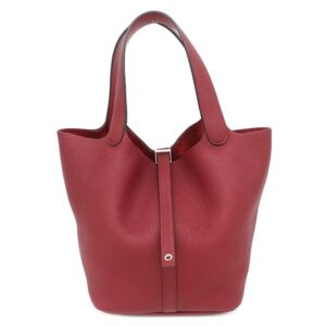 エルメス HERMES ハンドバッグ ピコタンロックMM 22 エクラ トリヨンクレマンス スイフト ルージュグレナ×ルージュピマン シルバー金具 バイカラー Y 【中古】中古美品