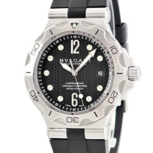 ブルガリ BVLGARI ディアゴノ プロフェッショナル スクーバ アクア DP42SSD 黒 デイト 逆回転防止ベゼル メンズ 腕時計自動巻き ブラック 【中古】中古美品