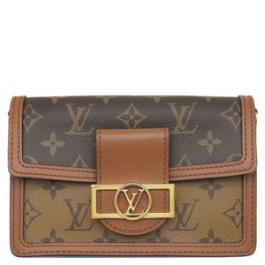 【★3％OFFクーポン】ルイヴィトン LOUIS VUITTON 2WAYバッグ ポルトフォイユ ドーフィーヌ モノグラムキャンバス レザー モノグラムリバースキャンバス ブラウン×ベージュ ゴールド金具 チェーンショルダー クラッチ M68746 RFID 【中古】中古美品