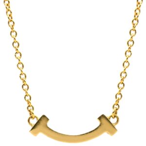 ティファニー Tiffany & Co ネックレス Tスマイル ミニ ペンダント イエローゴールド T＆Co. T smile K18YG Au750 18K 18金 62617640 【中古】中古品