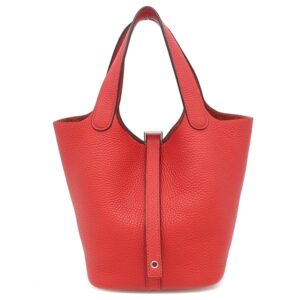 エルメス HERMES ハンドバッグ ピコタンロック 18 PM トリヨンクレマンス ルージュクー シルバー金具 赤 Y 【中古】中古美品