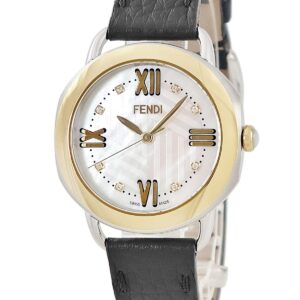 フェンディ FENDI セレリア 36MM F8021345H0D1 未使用 純正ダイヤ シェル ゴールド 白 メンズ レディース 腕時計クオーツ ホワイト 【中古】未使用保管品