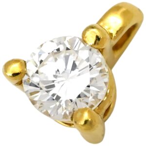 ペンダントトップ ダイヤ 0.22ct イエローゴールド Au750 18K 1P 1石 1粒 ソリティア 3本爪 ラウンドブリリアント 【中古】