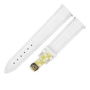 フランクミュラー FRANCK MULLER 腕時計パーツ トノウカーベックス 7500用 クロコバンド クロコダイル ホワイト 未使用 純正 ベルト ショート 艶 替え 16mm ホワイト 白 【中古】