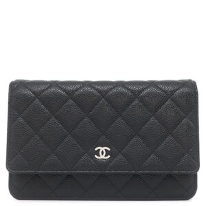 シャネル CHANEL チェーンウォレット マトラッセ チェーンウォレット キャビアスキン ブラック シルバー金具 黒 ココマーク AP0250 21****** 【箱】 【中古】中古美品
