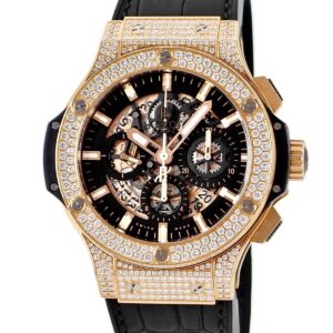 ウブロ HUBLOT ビッグバン アエロバン 311.PX.1180.GR.1704 K18RG無垢 純正ダイヤ スケルトン ブラック メンズ 腕時計自動巻き ブラック 【中古】中古美品