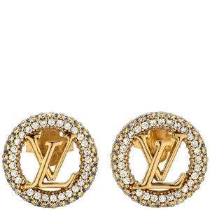 ルイヴィトン LOUIS VUITTON ピアス ブックルドレイユ ルイーズ バイ ナイト GP ストラス ゴールド LVサークル ラインストーン M00757 DP5203 【箱】 【中古】