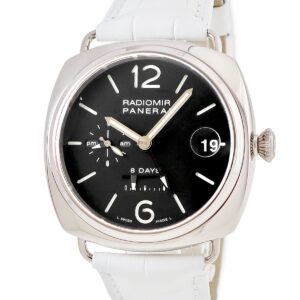 パネライ PANERAI ラジオミール 8デイズ GMT PAM00200 H番 K18WG無垢 黒 パワーリザーブ デイト 限定 メンズ 腕時計手巻き ブラック 【中古】中古美品