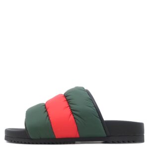 グッチ GUCCI サンダル パデット ウェブ スライドサンダル ナイロン ラバー グリーン×レッド×ブラック #36 緑 赤 黒 シャワーサンダル 【箱】 【中古】未使用保管品