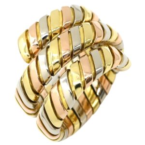 ブルガリ BVLGARI リング 指輪 トゥボガス イエローゴールド×ピンクゴールド×ホワイトゴールド 3カラー 3ゴールド 750 18K 18金 13号 【中古】中古美品