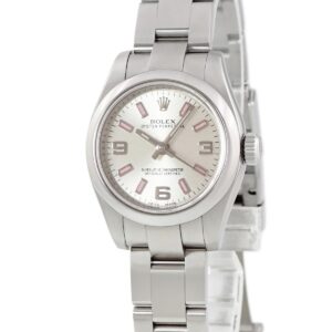ロレックス ROLEX オイスターパーペチュアル 176200 ランダム番 シルバー ピンクバーインデックス レディース 腕時計自動巻き シルバー 【中古】中古美品