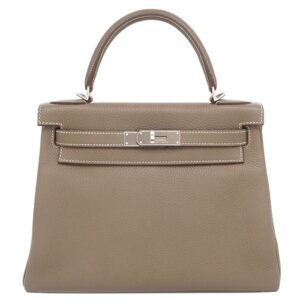 エルメス HERMES 2WAYバッグ ケリー28 内縫い トゴ エトゥープ シルバー金具 グレージュ ショルダー ハンドバッグ Z刻印 【箱】 【中古】