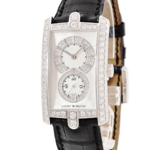 ハリーウィンストン Harry Winston アヴェニューC ミッドサイズ 331.UQWL.MD.D3.1 K18WG無垢 純正ダイヤ シェル メンズ 腕時計クオーツ ホワイト 【中古】