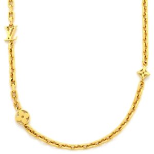 ルイヴィトン LOUIS VUITTON ネックレス チェーン･LV ユアーズ GP ゴールド モノグラムフラワー ロゴチャーム M02740 AK1215 【箱】 【中古】