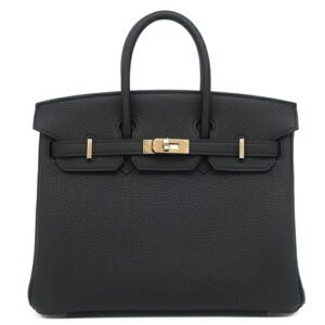 エルメス HERMES ハンドバッグ バーキン25 トゴ ブラック シャンパンゴールド金具 新品 未使用 黒 K刻印(2025年製) 【箱】 【中古】