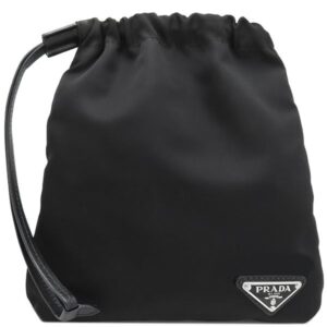 プラダ PRADA ショルダーバッグ ドローストリング ショルダーバッグ ナイロン NERO シルバー金具 黒 三角ロゴ 【中古】
