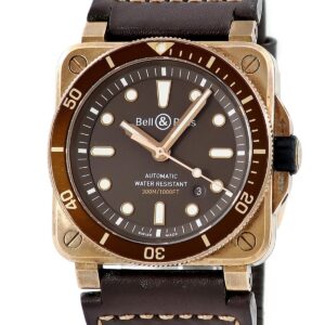 ベル&ロス BELL&ROSS BR-03 ダイバー ブラウン ブロンズ BR03-92-D-BR-BR/SCA デイト 逆回転防止ベゼル 限定 メンズ 腕時計自動巻き ブラウン 【中古】