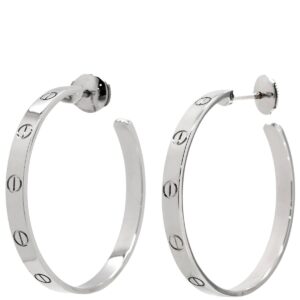カルティエ Cartier ピアス ラブ LOVE フープピアス LM ホワイトゴールド 750 18K WG B8028300 【中古】新品同様品