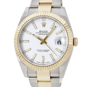 ロレックス ROLEX デイトジャスト 41 126333 ランダム番 K18YGxSS コンビ ホワイト オイスターブレス メンズ 腕時計自動巻き ホワイト 【中古】
