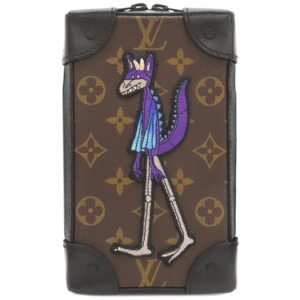 ルイヴィトン LOUIS VUITTON ボディバッグ ソフトトランク フォーンボックス モノグラムキャンバス モノグラム×ブラック マットブラック金具 LV フレンド 刺繍 ショルダー M80144 RFID 【保存袋】 【中古】中古美品