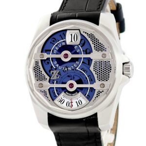 ZZウォッチ ZZ Watches トルネード CYCLONE HEURES SAUTANTES ジャンピングアワー ブルー シルバー 限定 メンズ 腕時計自動巻き ブルー 【中古】中古美品