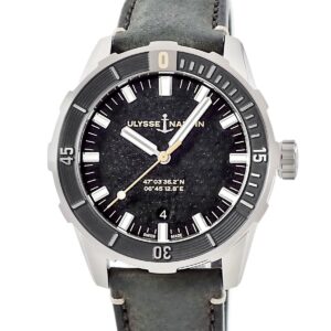 ユリスナルダン ULYSSE NARDIN ダイバー 42mm 8163-175/92 ブラック 黒 逆回転防止ベゼル デイト バー メンズ 腕時計自動巻き ブラック 【中古】中古美品