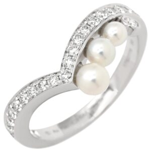 ショーメ CHAUMET リング 指輪 ジョゼフィーヌ エグレット パールホワイト×ホワイトゴールド #56(JP16) 白 あこやパール ダイヤ パヴェ 15.5号 083290 【中古】中古美品