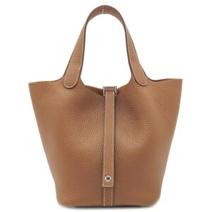 エルメス HERMES ハンドバッグ ピコタンロックPM トリヨンクレマンス ゴールド シルバー金具 茶 B刻印(2023年製) 【箱】 【中古】