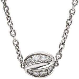 ショーメ CHAUMET ネックレス リアン セデュクシオン ホワイトゴールド ダイヤ パヴェ K18WG Au750 18K 18金 リボンモチーフ 084008 【中古】中古美品