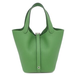 エルメス HERMES ハンドバッグ ピコタンロック 18 PM トリヨンクレマンス ヴェールユッカ シルバー金具 新品 未使用 緑 2026年製 G 【箱】 【中古】未使用保管品