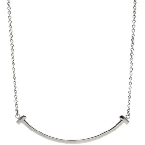 ティファニー Tiffany & Co ネックレス Tスマイル ペンダント スモール ホワイトゴールド Au750 Tiffany T smile 60011677 【箱】 【中古】