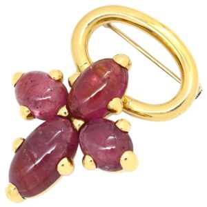 ポメラート Pomellato ブローチ サ－クルブローチ クロスモチーフチャーム付き ピンク×イエローゴールド 18KT 750 十字架 ペンダントトップ ピンクトルマリン 【中古】中古品