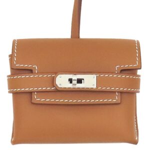エルメス HERMES バッグチャーム ケリー フェスティバル ヴォースイフト ゴールド シルバー金具 茶 2024年製 H084665CK37 W 【箱】 【中古】新品同様品
