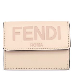 フェンディ FENDI 三つ折り財布 ローマ マイクロ レザー プードル ゴールド金具 コンパクト ウォレット 8M0395 【箱】 【中古】新品同様品