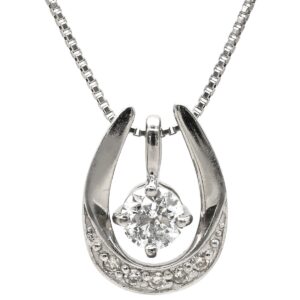 ネックレス ダイヤモンド 0.186ct プラチナシルバー プラチナ Pt900 ラウンドブリリアントカット スウィング D/SI-2 【中古】中古品