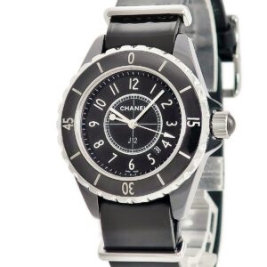 シャネル CHANEL J12 G10 GLOSS H4657 ブラック 黒 セラミック デイト 逆回転防止ベゼル レディース 腕時計クオーツ ブラック 【中古】