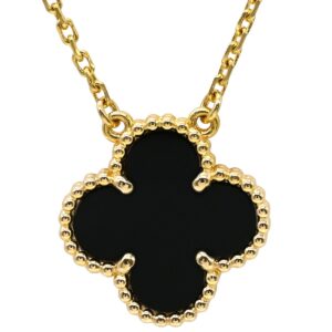 ヴァンクリーフアーペル Van Cleef & Arpels ネックレス ヴィンテージ アルハンブラ ブラック×イエローゴールド Au750 18K オニキス VCARA45800 【中古】