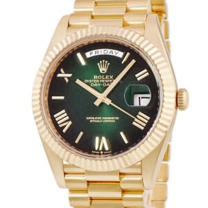 ロレックス ROLEX デイデイト 40 228238 メーカーOH済 ランダム番 K18YG無垢 グリーン オンブレ ローマン メンズ 腕時計自動巻き グリーン 【中古】中古美品