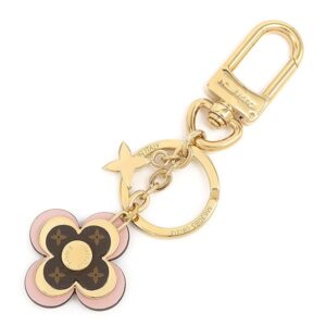 ルイヴィトン LOUIS VUITTON キーリング キーホルダー ブルーミング フラワー BB モノグラムキャンバス レザー メタル モノグラム×ピンク ゴールド金具 バッグチャーム 花 M63085 OB1212 【箱】 【中古】