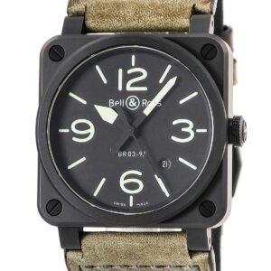 ベル&ロス BELL&ROSS ヘリテージ ナイトラム BR03-92-CBL マットブラック デイト セラミック メンズ 腕時計自動巻き ブラック 【中古】