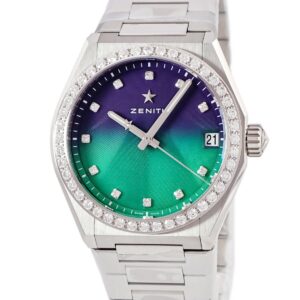 ゼニス ZENITH デファイ ミッドナイト ボレアリス 16.9200.670/34.MI001 未使用 純正ダイヤ 青 緑 レディース 腕時計自動巻き マルチカラー 【中古】未使用保管品