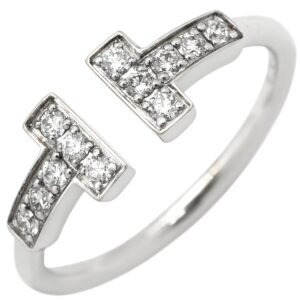 ティファニー Tiffany & Co リング 指輪 T ダイヤモンド ワイヤー ホワイトゴールド T&Co. AU750 18K WG 7.5号 68650801 【箱】 【中古】中古品