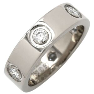 カルティエ Cartier リング 指輪 ラブリング フルダイヤ ホワイトゴールド #50 LOVE Ring ホワイトゴールド WG Au750 18K 18金 6P 6石 6粒 10号 【箱】 【中古】