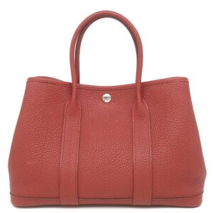 エルメス HERMES トートバッグ ガーデンパーティーTPM ネゴンダ ルージュグレナ シルバー金具 赤 X 【中古】