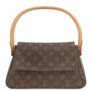 ルイヴィトン LOUIS VUITTON ハンドバッグ ミニ ルーピング モノグラムキャンバス モノグラム ゴールド金具 茶 ワンショルダーバッグ M51147 MI0033 【中古】