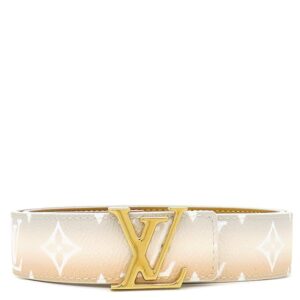 ルイヴィトン LOUIS VUITTON ベルト LV イニシャル 85/34 モノグラムキャンバス レザー ベージュ系 ゴールド金具 30MM グラデーション M0364 BC1291 【箱】 【中古】