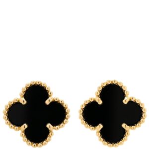 ヴァンクリーフアーペル Van Cleef & Arpels ピアス スウィート アルハンブラ ブラック×イエローゴールド 黒 オニキス 750 YG 18K 両耳用 VCARA44900 【中古】新品同様品